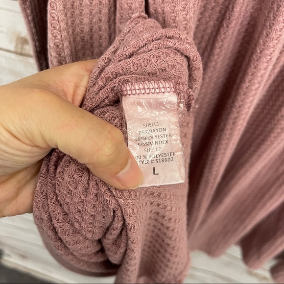 Talulah Pink Waffle Knit Babydoll boutique Tunic Mini Dress - Picture 5 of 5